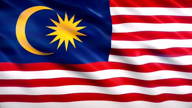 Malaysia Flag Animation (Close-up)
