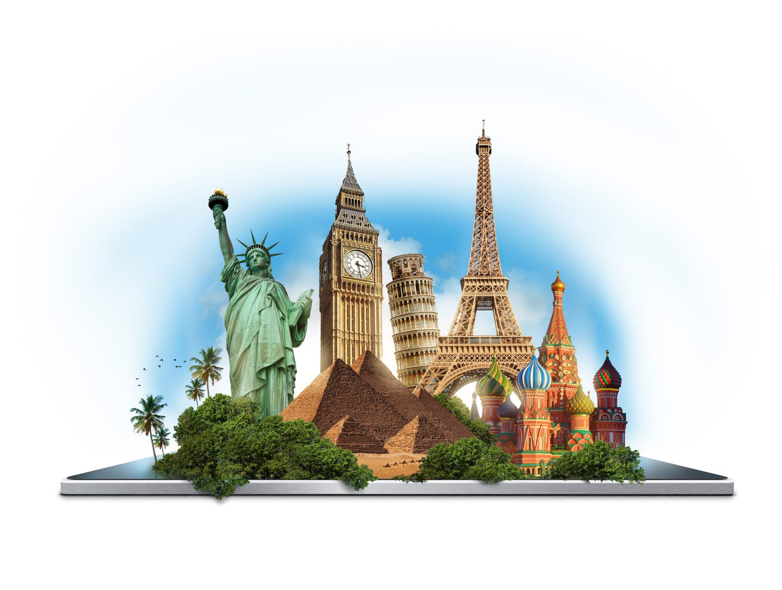 Home Travel Concept With Worldwide Landmarks Scaled